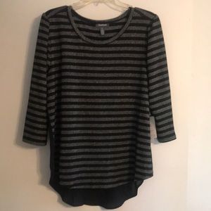 ModCloth silver and black 3/4 sleeve top